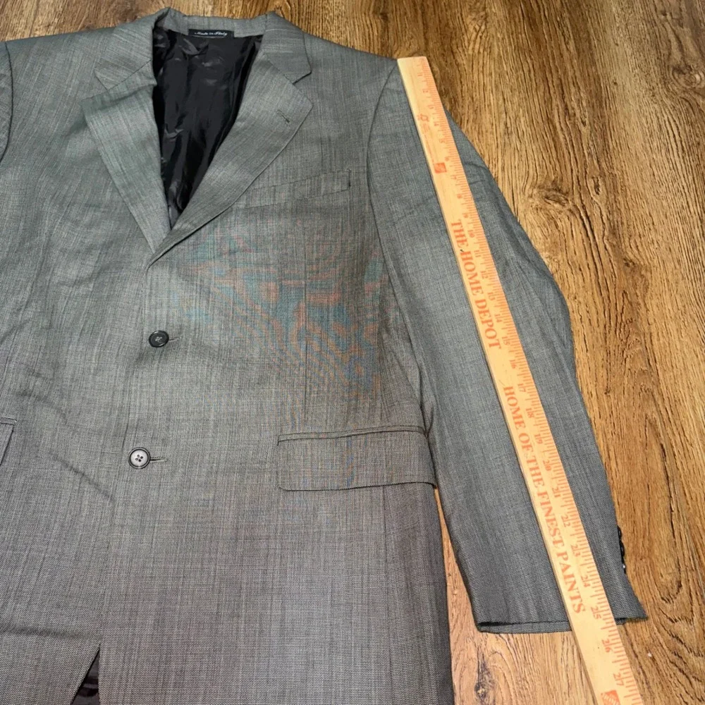 Murano Mens Gray 100%Wool Blazer Sport Coat Made in Italy Size 42L Formal Luxury